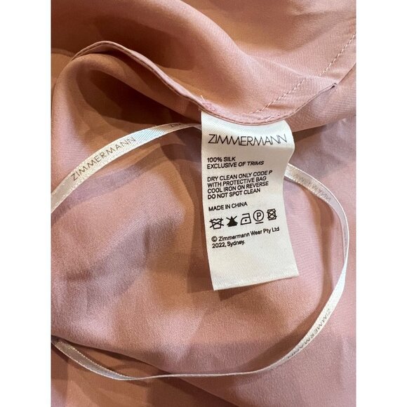NEW ZIMMERMANN pale pink petal Silk Wrap Mini Dress Size 2/US 8/ M - Picture 12 of 12
